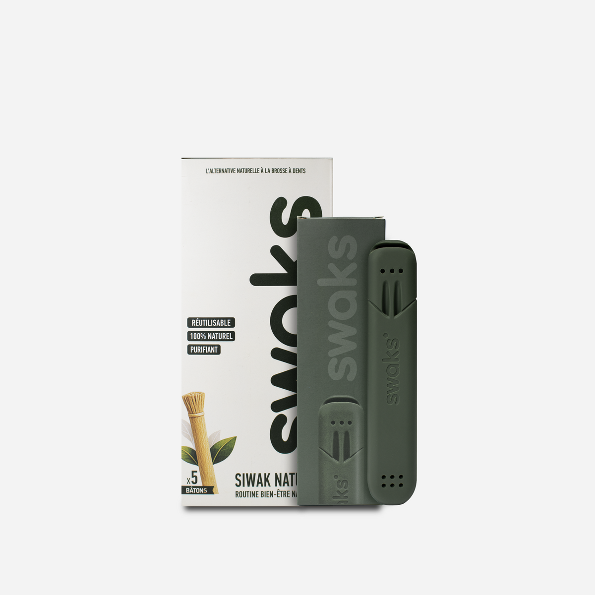 Étui SWAKS Green Forest avec pack de siwak naturel